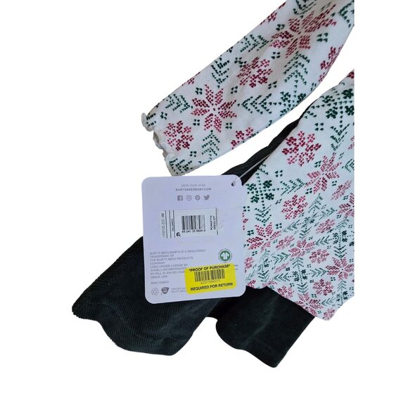 Burts Bees Baby Girl 2-Piece Organic Cotton Dress Set Bodysuit  Corduroy Overall - Picture 3 of 5